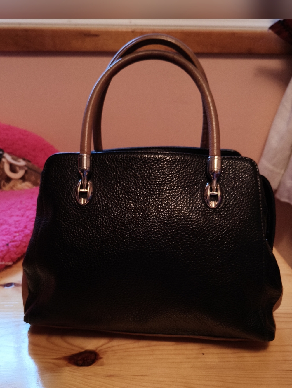 Valentina Black And Brown Leather Handbag